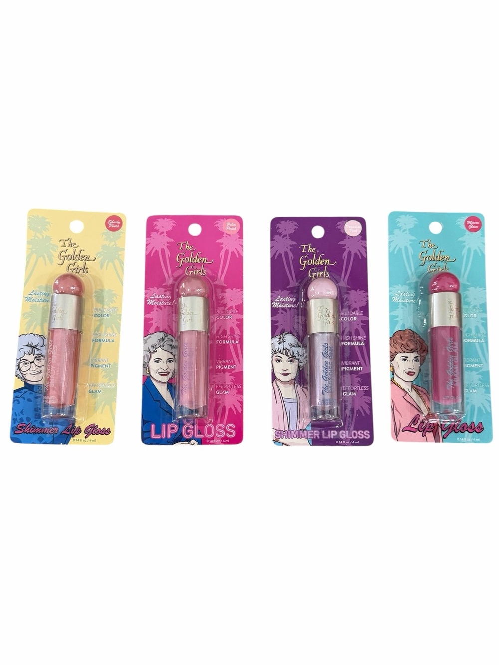The Golden Girls Lip Gloss Set - Pink, Purple, Coral, Mauve